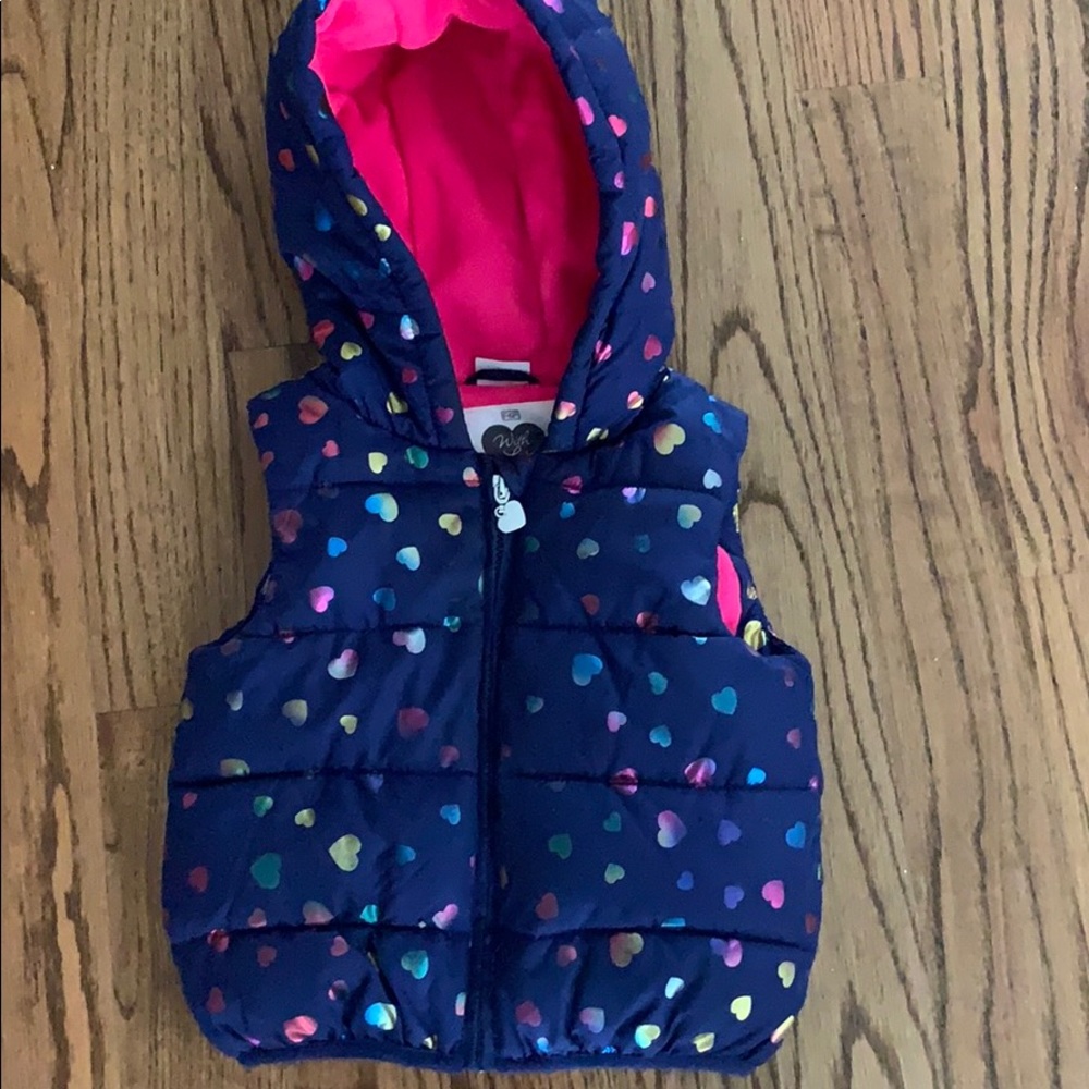 F&F Girls Heart Puffer Vest